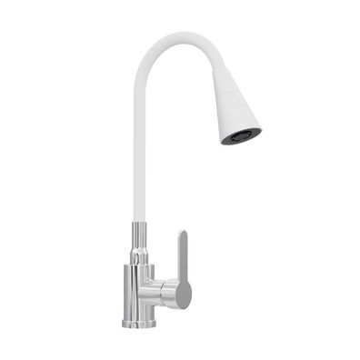 Küchenarmatur Wasserhahn Küche Mischbatterie Flexibel 2 Strahlarten Weiß 10906