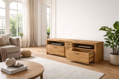 TV-Lowboard 185x58x50 Softclosesystem Fernsehschrank Wildeiche #4240