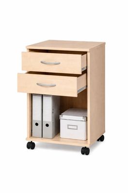 Rollcontainer 40 x 40 x 67 cm Schubcontainer Ahorn Büroschrank #1948