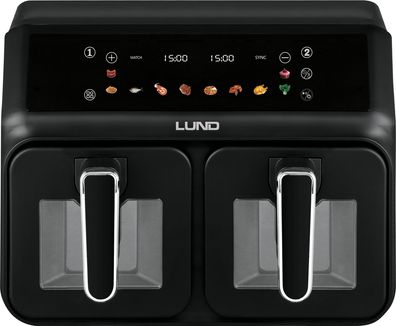 Heißluftfritteuse 2 x 4 L 2200 W, Mini Backofen