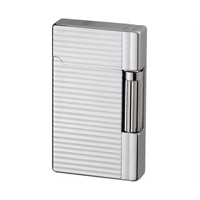 Jean Claude Feuerzeug mit Etui, Steinzündung, chrom/Streifen, Dustin