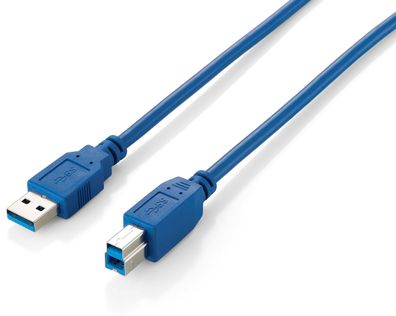 equip USB 3.0 Anschlusskabel A-Stecker/ B-Stecker 3m blau