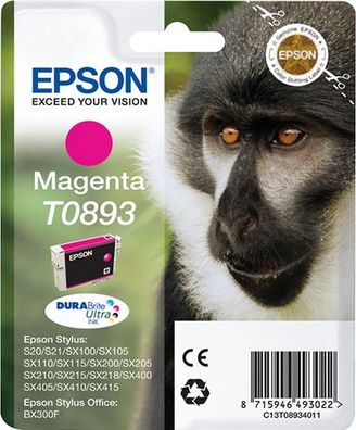 Epson Tintenpatrone T0893 Magenta (ca. 135 Seiten)