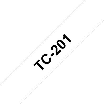 Schriftband TC-201 (lam.) Schwarz auf Weiß BxL 12mm x 7,7m