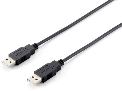 equip USB 2.0 Anschlusskabel A-Stecker/ A-Stecker 1,8m schwarz