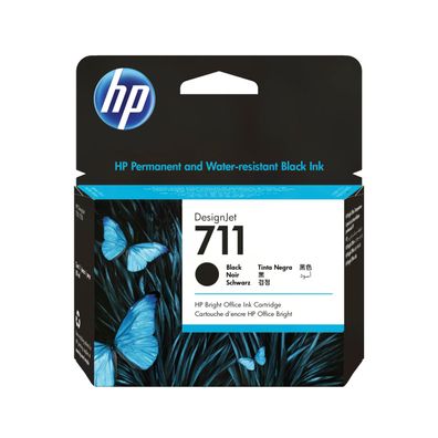 HP 711 Schwarz DesignJet Tintenpatrone, 80 ml