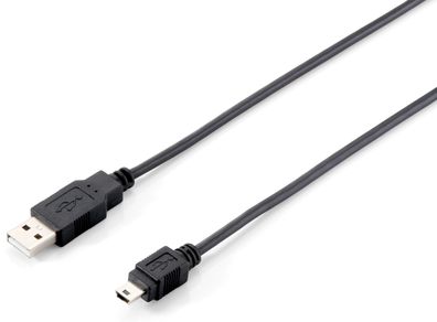 equip USB 2.0 Anschlusskabel A-Stecker/ mini USB 1,8m