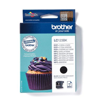 Brother Tintenpatrone LC-123BK Schwarz (ca. 600 Seiten)