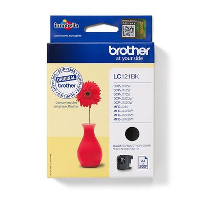 Brother Tintenpatrone LC-121BK Schwarz (ca. 300 Seiten)
