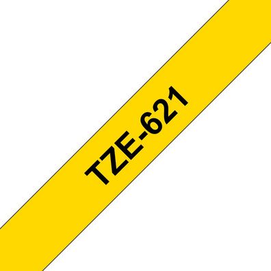 Brother Schriftband TZe-621 (lam.) Schw. auf Gelb BxL 9mm x 8m
