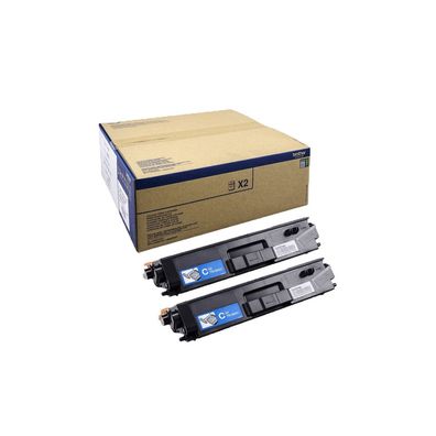 Brother Toner TN-900CTWIN Doppelpack Cyan (12000 Seiten)