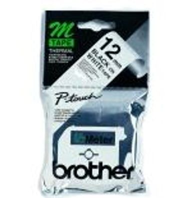 Schriftband M-K231 (nicht lam.) Schwarz auf Weiß 12mm x 8m