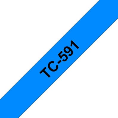 Schriftband TC-591 (lam.) Schwarz auf Blau 9mm x 7,7m
