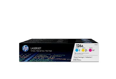 HP 126A 3er-Pack Cyan/Magenta/Gelb Orig. LaserJet Tonerkar