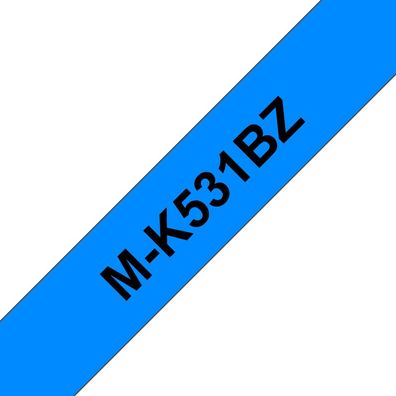 Schriftband M-K531 (nicht lam.) Schwarz auf Blau 12mm x 8m