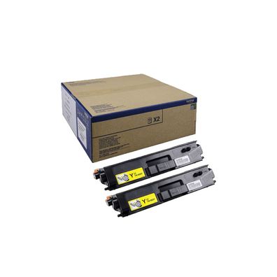 Brother Toner TN-900YTWIN Gelb Doppelpack (12000 Seiten)