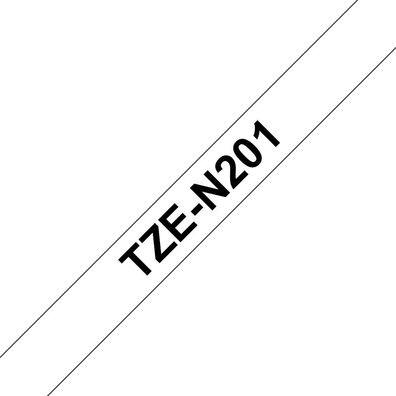 Schriftband TZe-N201 (nicht lam) Schwarz auf Weiß BxL 3,5mm 8m