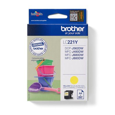 Brother Tintenpatrone LC-221Y Gelb (ca. 260 Seiten)