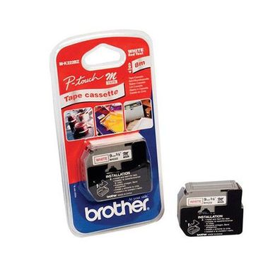 Brother Schriftband M-K222 (nicht lam.) Rot auf Weiß 9mm x 8m