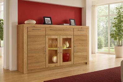 Highboard Metallgriffe-u. Scharniere Kommode Sideboard Wildeiche #4049