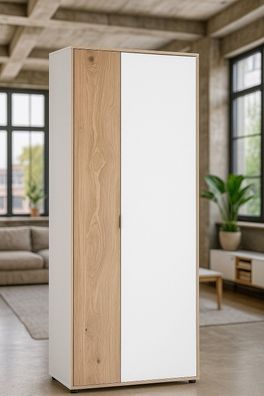 Büroschrank 67x35x186 Aktenschrank Eiche weiss Softclosefunktion #4153