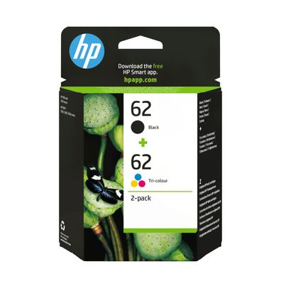 HP Tintenpatrone Nr. 62 1x Schwarz + 1x 3-farbig (ca. 165 S.)