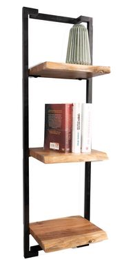 Standregal Regal aus Akazie mit Metallgestell