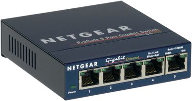 Netgear GS105GE 5-Port Gigabit Switch lüfterlos Metallgehäuse