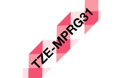 Schriftband TTZe-MPRG31 rot kariert / schwarz 12mm x 4m