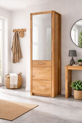 Garderobenschrank Spiegeltürschrank Flurschrank Wildeiche geölt #4059