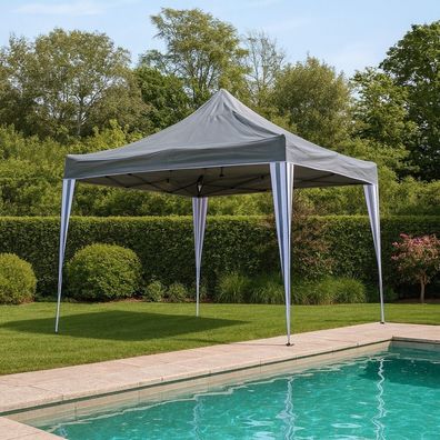 Gartenpavillonzelt Partyzelt Pavillon 2,5x2,5m Farbe grau #4367
