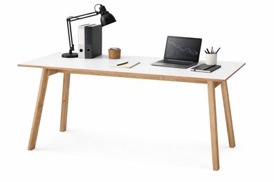 Schreibtisch 160x80x72 Arbeitstisch Bürotisch Eiche weiss #4150