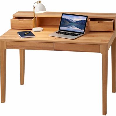 Sekretär B110xH76/96xT55cm Schreibtisch Kernbuche Softeinzug #2243