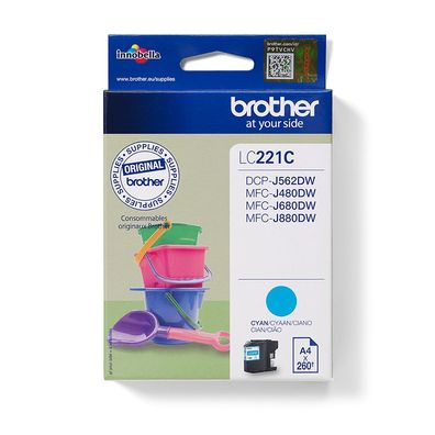 Brother Tintenpatrone LC-221C Cyan (ca. 260 Seiten)