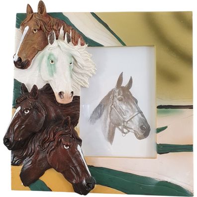 Bilderrahmen vier Pferdeköpfe