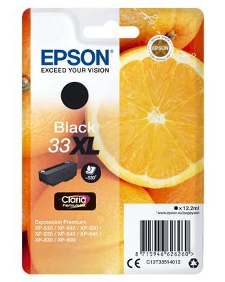 Epson Tintenpatrone 33XL Schwarz (BK) (ca.530 S.)
