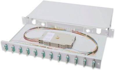 Spleißbox, 1U, Equipped 12xSC duplex, 25 Schraube, M3, Adapter