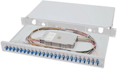 Spleißbox, 1U, Equipped 24xLC duplex, 25 Schraube, S2, Adapter