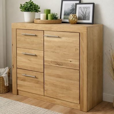 Kommode 91 x 42 x 86 Sideboard Wildeiche teilmassiv Anrichte #4282