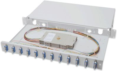 Spleißbox, 1U, Equipped 12xSC duplex, inkl. M 25 Schraube, OS2