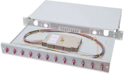 Spleißbox, 1U, Equipped 12xLC duplex, 25 Schraube, M4, Adapter