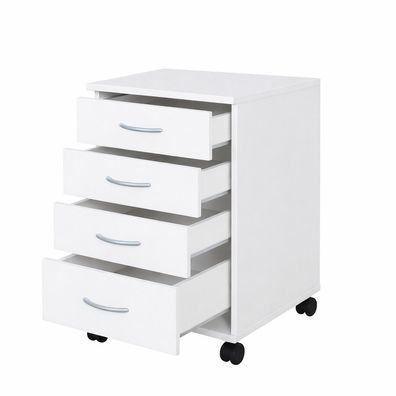 Rollcontainer weiss Schubcontainer Büroschrank 4 Schubladen #1799