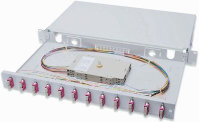Spleißbox, 1U, Equipped 12xSC duplex, 25 Schraube, M4, Adapter