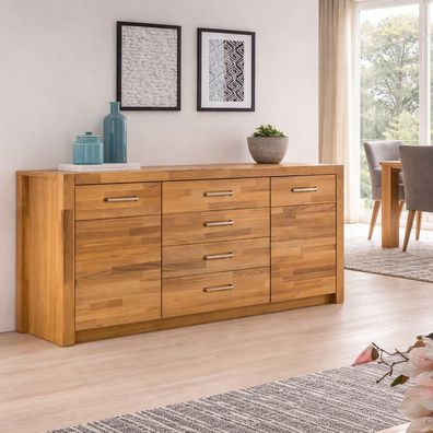 Anrichte 2 Türen, 4 Schubladen Sideboard Kommode Wildeiche geölt #4079