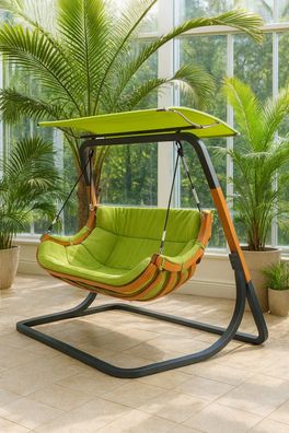 Hollywoodschaukel Regen Sonnenschutz Gartenschaukel Bezug grün #3694