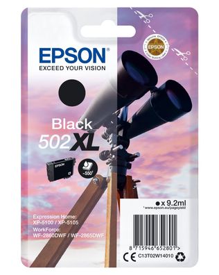 Epson Tintenpatrone 502XL Schwarz (9,2ml)