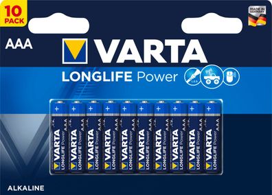VARTA Longlife Power, Batterie, AAA, Micro, 1,5V, 10Stk
