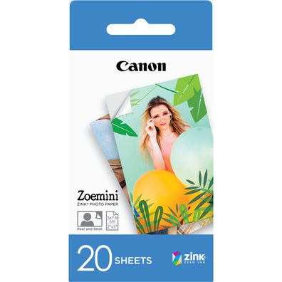 Canon ZINK Fotopapier selbstklebend 20 Blatt (5x7,5cm)