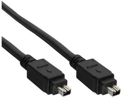 InLine® FireWire Kabel, IEEE1394 4pol Stecker / Stecker, schwarz, 3m, schwarz