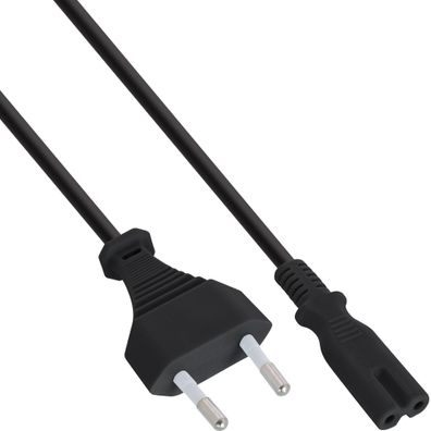 InLine® Netzkabel, Netzstecker auf Euro 8 C7 Stecker, 0,3m, schwarz